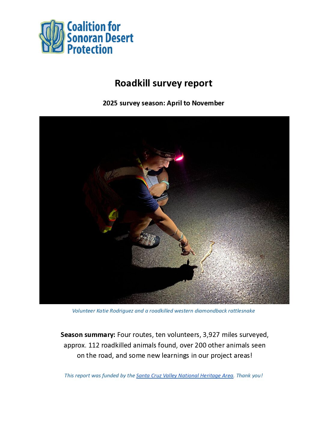 2025 CSDP roadkill survey report